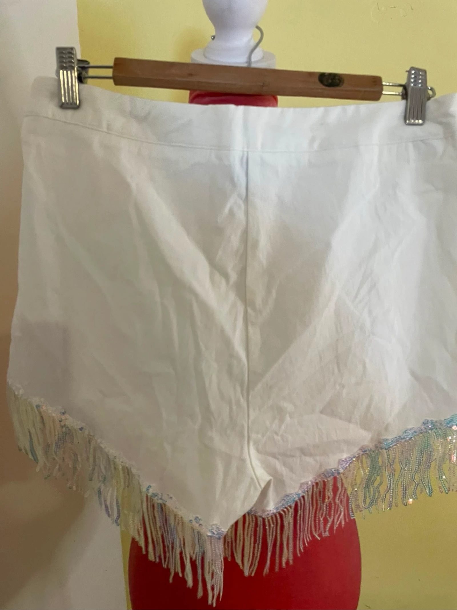 Short Branco com Franja Holográfica Brilhante  – photo 3